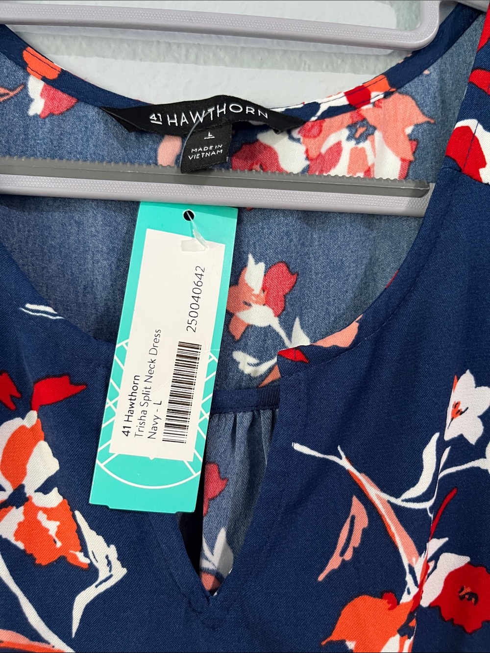 NWT 41 Hawthorne Trisha Split Neck Dress Floral Sleeveless Dress by Stitchfix - Picture 3 of 7